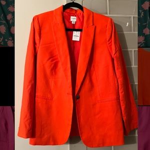 NWT tomato red J.Crew factory linen blazer size 12